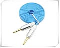 2015 hot sale colorful flat metallic aux cable made in China factory 5