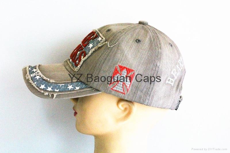 2014 Popular Fashion Denim embossed Jacquard Patch Baseball Cap 2