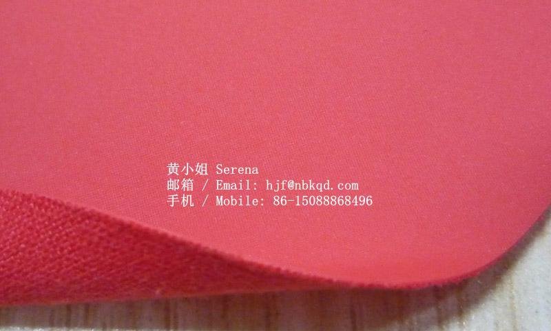 0.5mm紅色PVC貼合棉布充氣浮帶面料 2