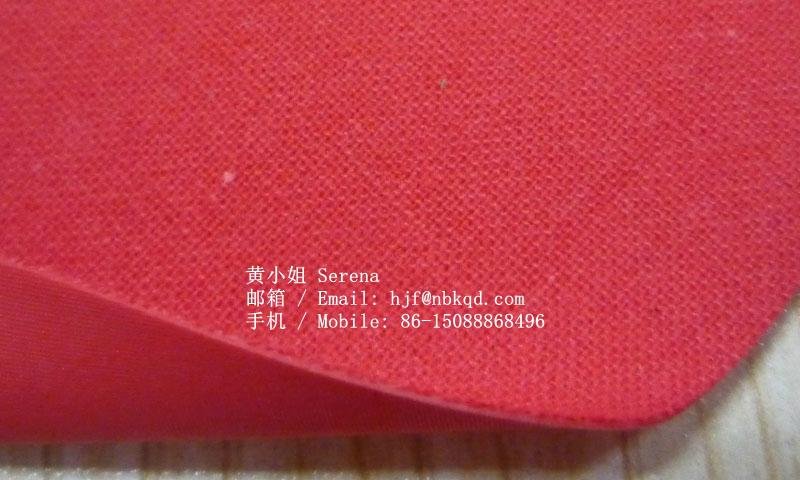 0.5mm紅色PVC貼合棉布充氣浮帶面料
