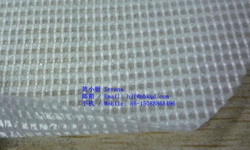 抗UV阻燃耐寒防撕裂PVC透明夾網布快速捲簾門布 2