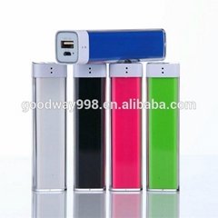 2014 hot sale colorful lipstick portable charger 2600 mah