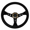 Steering Wheel with Leather Cover Aluminum Frame and Car Tunning Accessories Rac 3