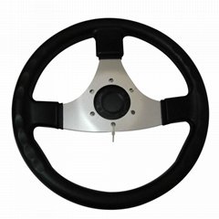 320mm Steering Wheel with Leather Cover Aluminum Frame Car Tunning Accessories R