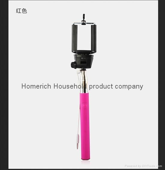3.5mm Audio Wired Hand Hold Monopod for Android and ISO System with Retail Box 3