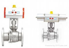 DOUBLE ACTING PNEUMATIC BALL VALVE FLANGED ENDS