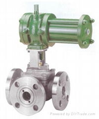 DOUBLE ACTING PNEUMATIC BALL VALVE FLANGED ENDS