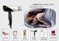 Foldable dual voltage hair dryer with