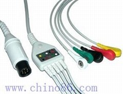 general use One piece five lead ECG cable with leadwire