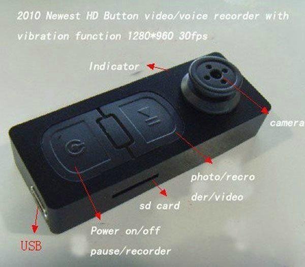 Hidden Button Camera Can be extended Memory 5