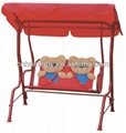 Deluxe 3 seats patio swing bed with mosquito nets  5