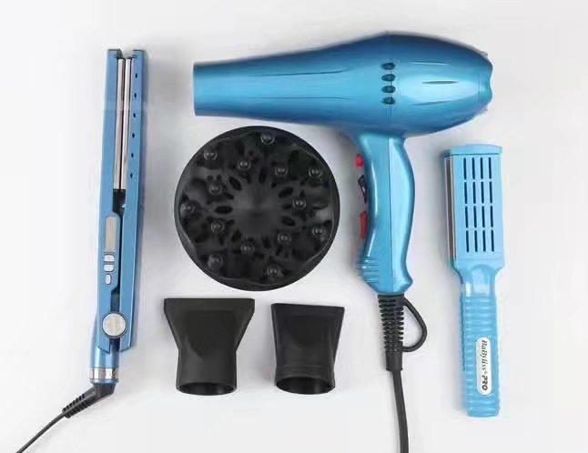 Titanium Flat Iron Set titanium Hair Culer and Hair Dryer Set