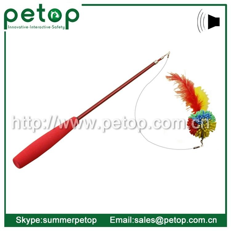 Telescoping Fishing Rod Spin Feather Wand Cat Toy 5