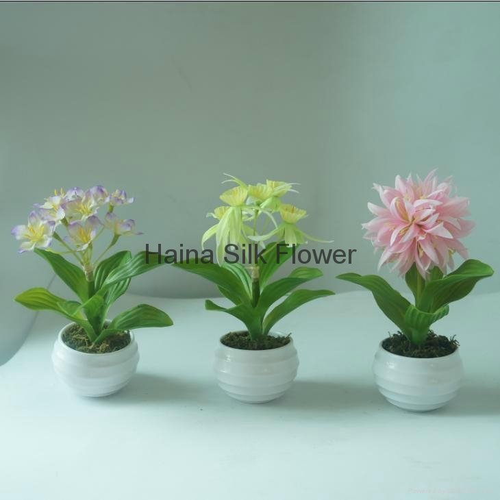 Hot selling mini potted artificial flower/spring flower series