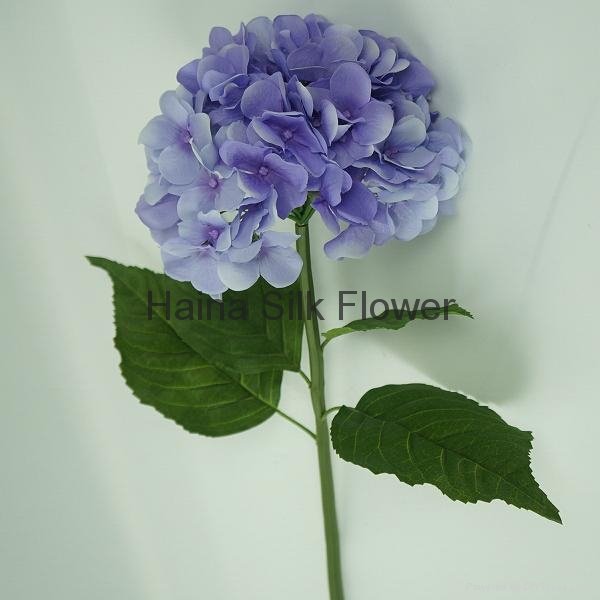 Decorative flowers artificial flowers single stem silk hydrangea wholesale  3