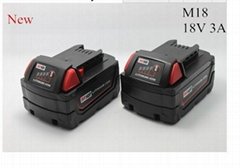 wholesale 2014 new replacement milwaukee M18 18V 3A li-ion rechargeable battery