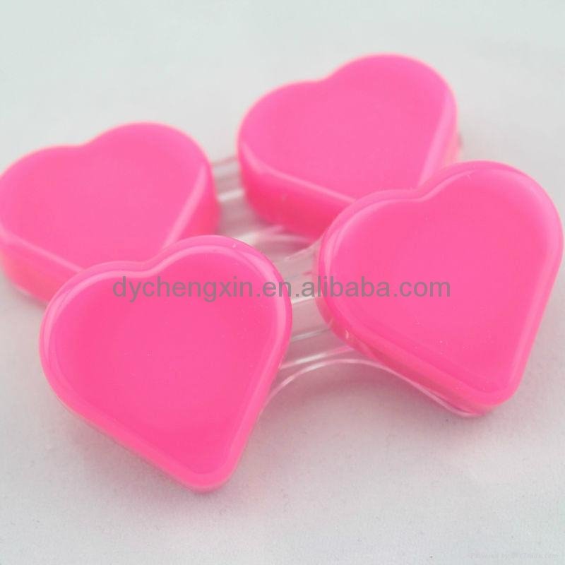 sweet heart shape contact lens case/holder 