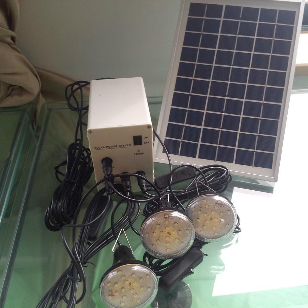 5w DC Indoor solar power LED lighting kits with USB