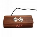 new wood clock&alarm clock digital display wireless charger