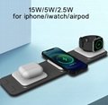 3 in 1 foldable magnetic wireless charger for iphone iwatch airpods