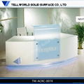 TW corian acrylic white small reception desk