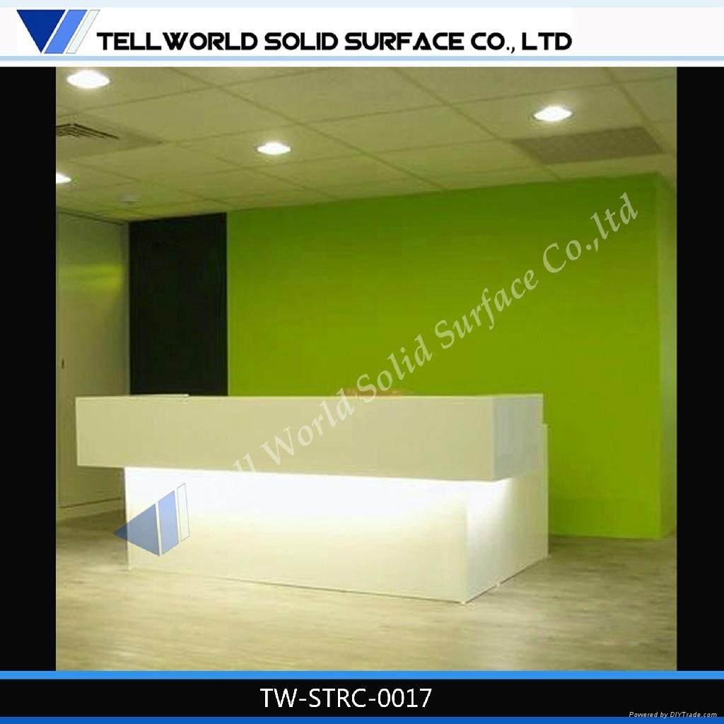 TW artificial stone simple design white reception counter