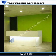 TW artificial stone simple design white reception counter