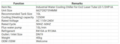 lando Industrial Water Cooling Chiller for Co2 Laser Tube