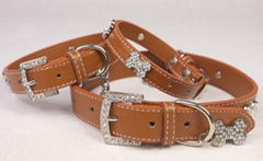 Bing PU leather dog collar 