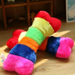 2014 hot sale rainbow color bone dog toys