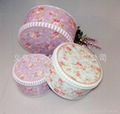 Plum Floral three-piece tin box