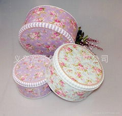 Plum Floral three-piece tin box