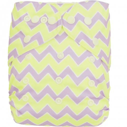 One Size Cute Bamboo Fitted Diaper Sewn With 3-layer Bamboo Insert 