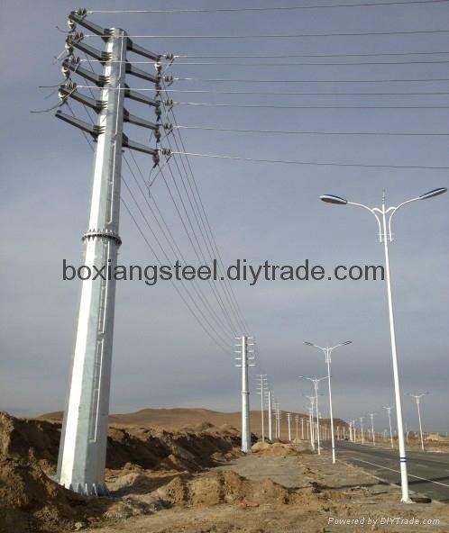 220kv Monopole Steel Tower for Power Transmission and Distribution