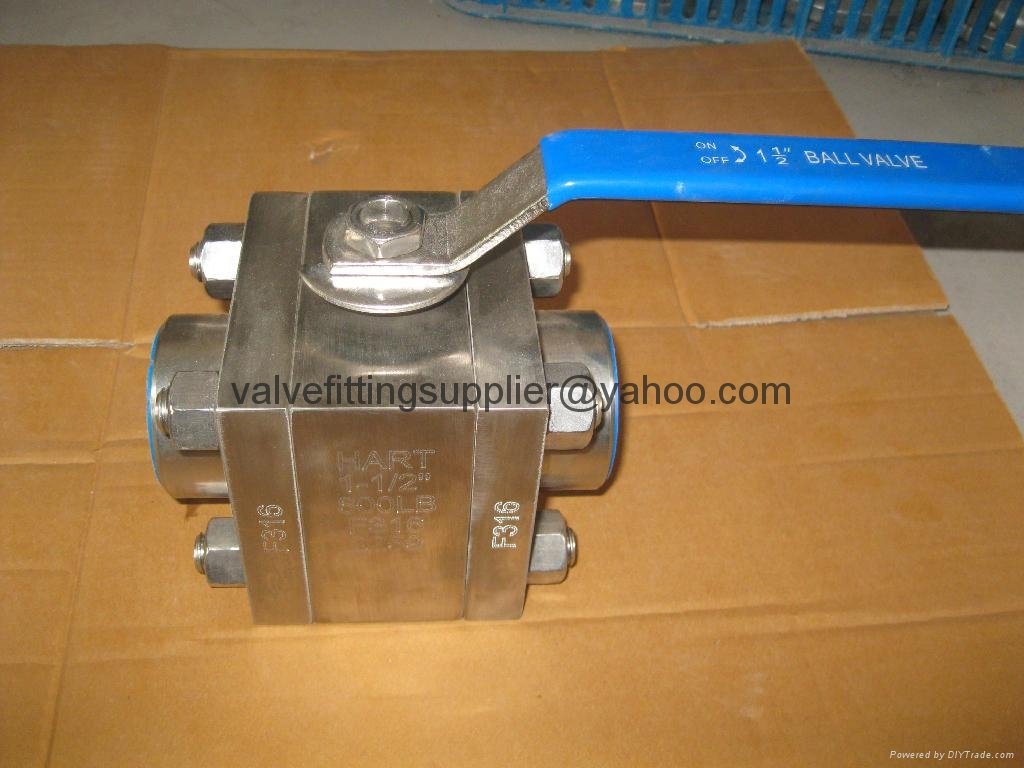 800LB-1500LB 3 Pcs Forged steel ball valve 5