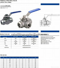 Female 3 Way Ball Valve