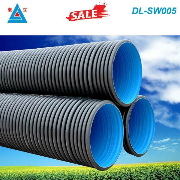 large diameter SN4 800mm pe drainage pipe hdpe double wall corrugated plastic pi