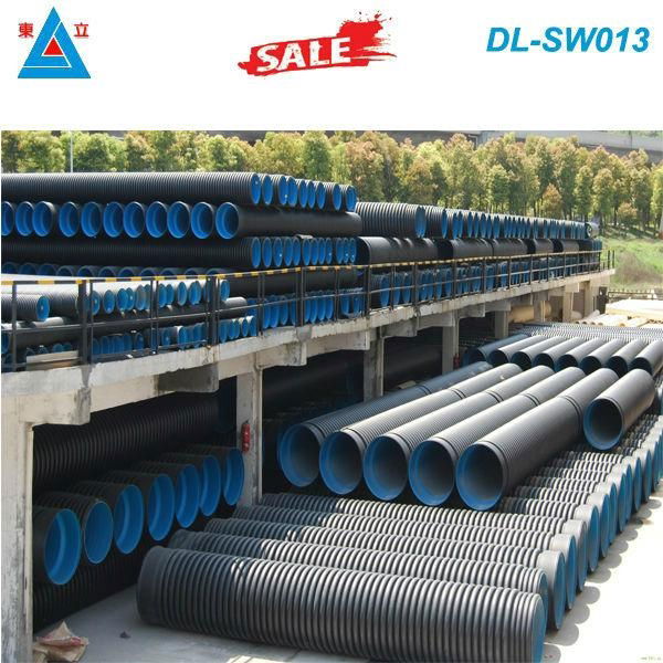 large diameter SN4 800mm pe drainage pipe hdpe double wall corrugated plastic pi 3