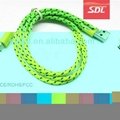 SDL 10 colors Nylon fabric braided usb cable for iphone samsung HTC 2