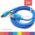 SDL 10 colors Nylon fabric braided usb