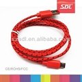 SDL 10 colors Nylon fabric braided usb cable for iphone samsung HTC 3