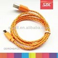 SDL 10 colors Nylon fabric braided usb cable for iphone samsung HTC 4