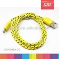 SDL 10 colors Nylon fabric braided usb cable for iphone samsung HTC 5