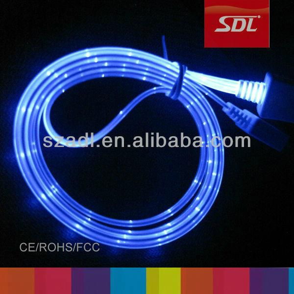 SDL LED Micro lighting usb cable for iphone samsung 3