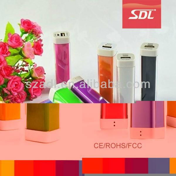 Mini portable battery charger  lipstick power bank for iphone samsung 2