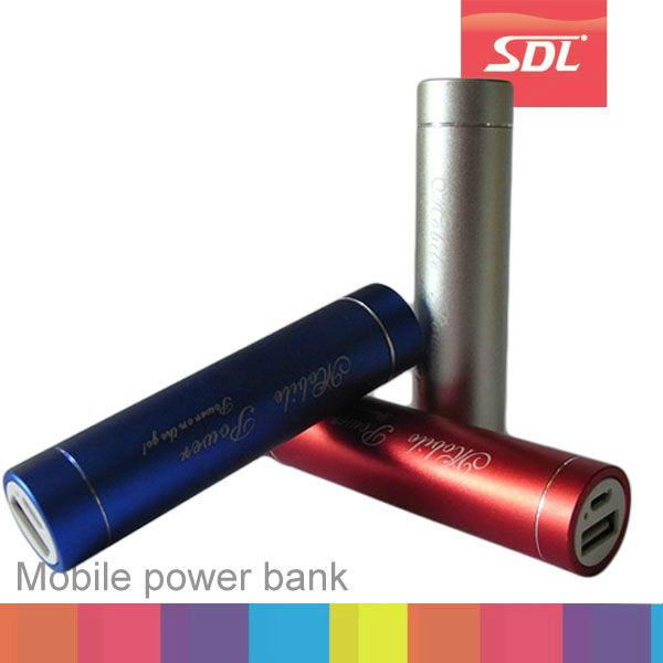 2000mAh metal lipstick power bank for iphone samsung portable battery charger 2