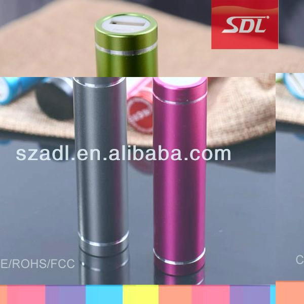 2000mAh metal lipstick power bank for iphone samsung portable battery charger 3