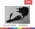 5V 500mA EU US wall charger adapter with V3 v8 micro usb cable for Nokia samsung 2