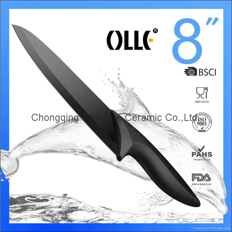 8 Inch Eco-friendly Colored Ceramic Blade Knife