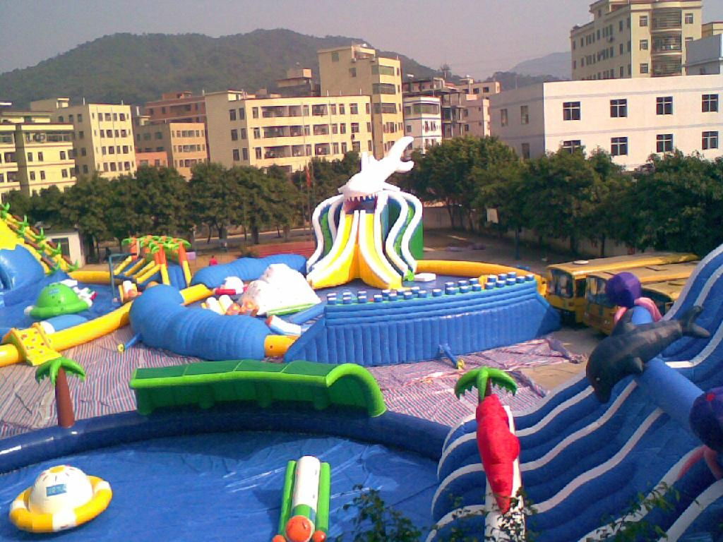 giant pool slide inflatable dragon slide inflatable shark slide elephant  2